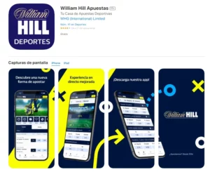 App de William Hill para apostar desde dispositivos móviles