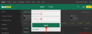 Loguearse en Bet365 para apostar es facil; coloque su nombre de usuario y contraseña