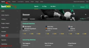 Apostando en deportes en Bet365