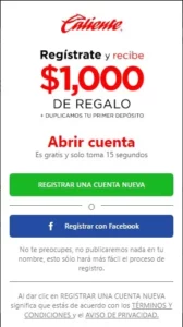 Cómo registrarse en Caliente